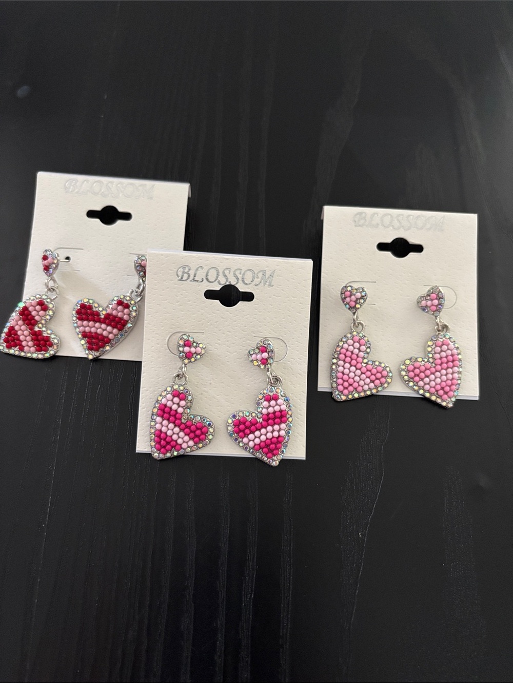 Pink Heart Earrings - Picture 3 of 3
